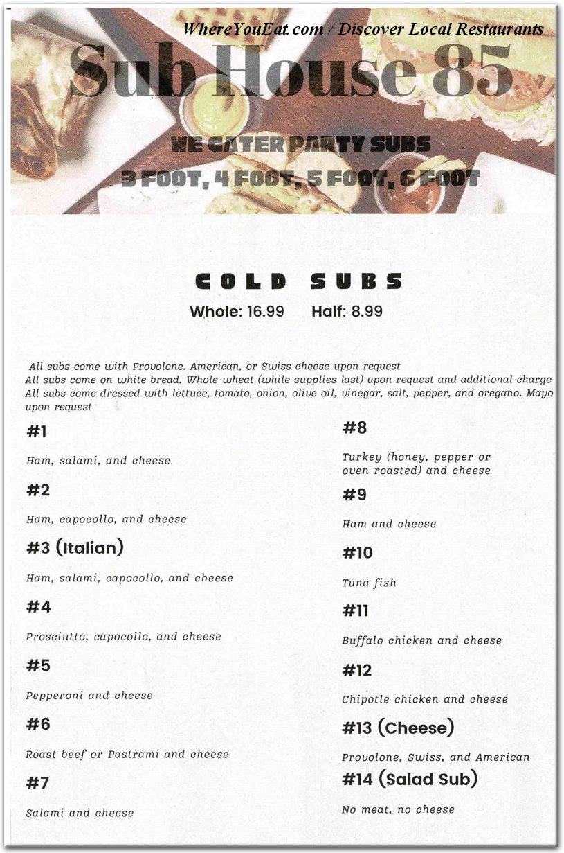 menu